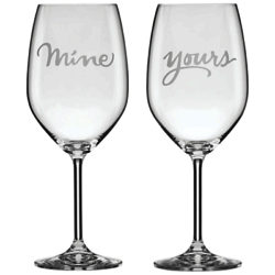 kate spade new york Two Of A Kind 'Mine & Yours' Wine Glasses, Set of 2